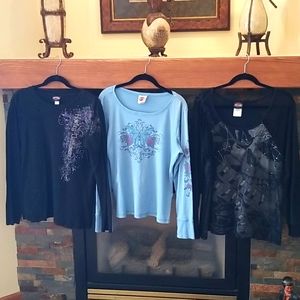 Lot of 3 plus size Harley LS shirts